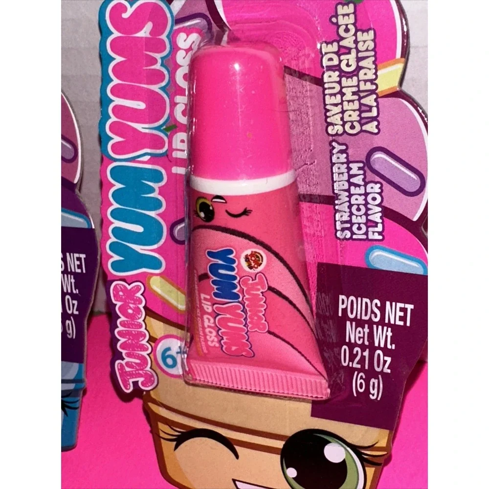 Junior Yum Yums Lip Gloss Set Yoyo World Grape Strawberry Ice Cream 2 Pack NEW